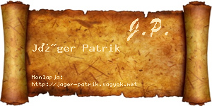 Jáger Patrik névjegykártya