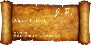 Jáger Patrik névjegykártya